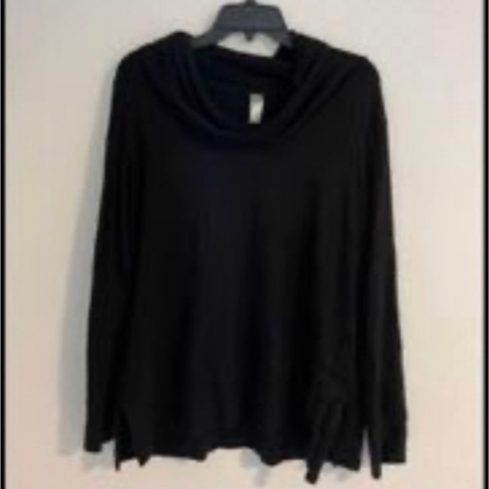 Green Tea black cowl neck pullover blouse